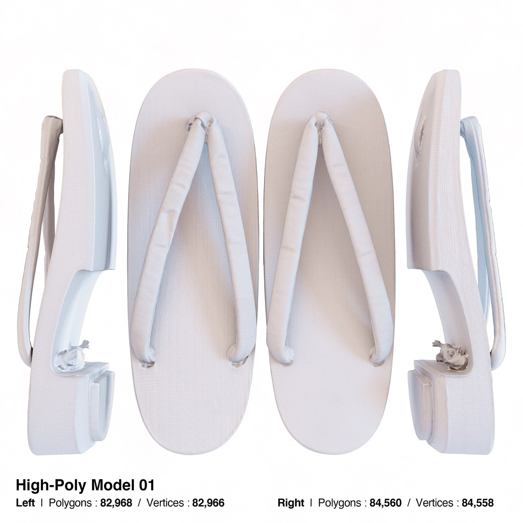 右近下駄セット(女性用) 【3Dモデル】