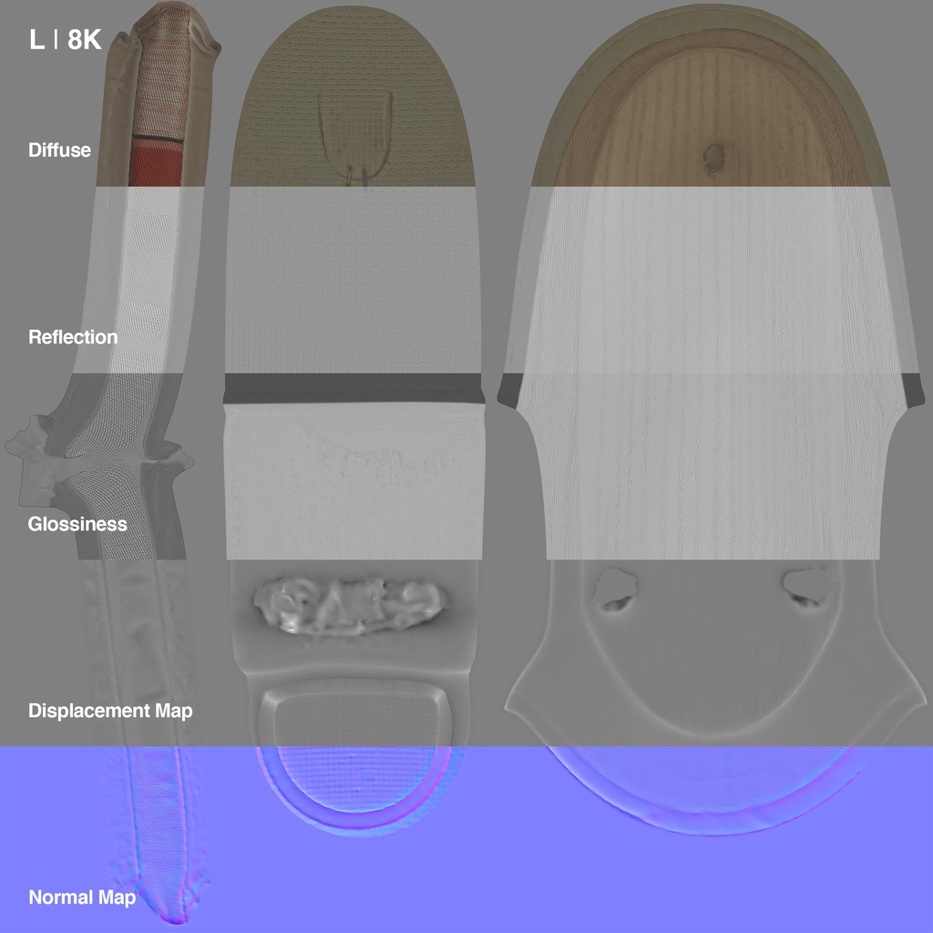 右近下駄セット(女性用) 【3Dモデル】