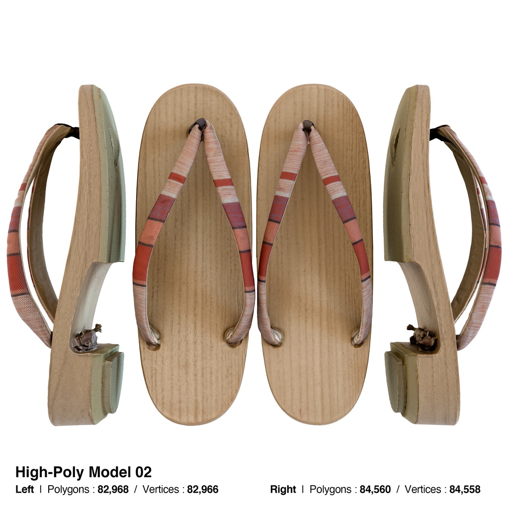 右近下駄セット(女性用) 【3Dモデル】