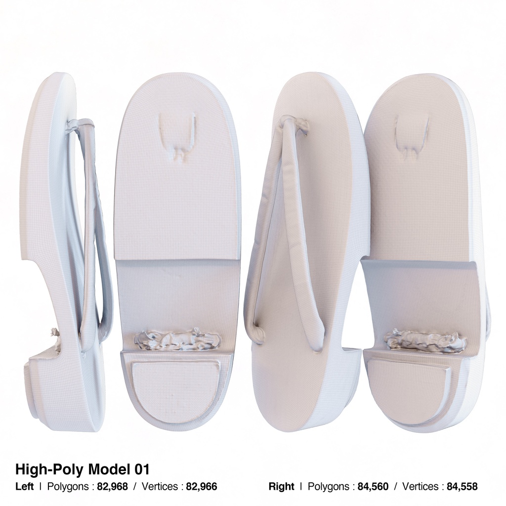 右近下駄セット(女性用) 【3Dモデル】