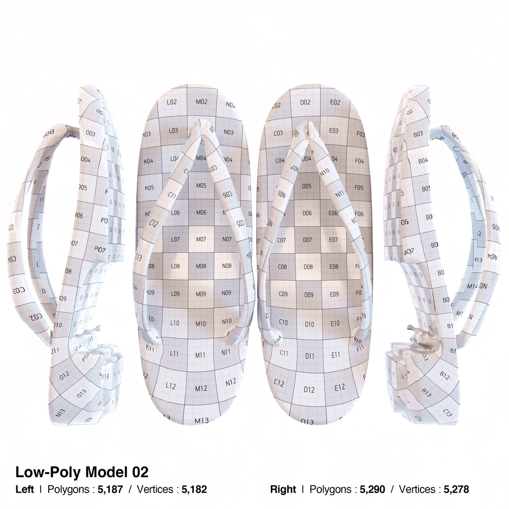 右近下駄セット(女性用) 【3Dモデル】