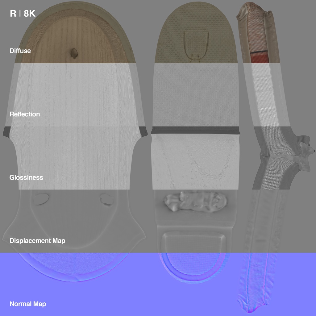 右近下駄セット(女性用) 【3Dモデル】