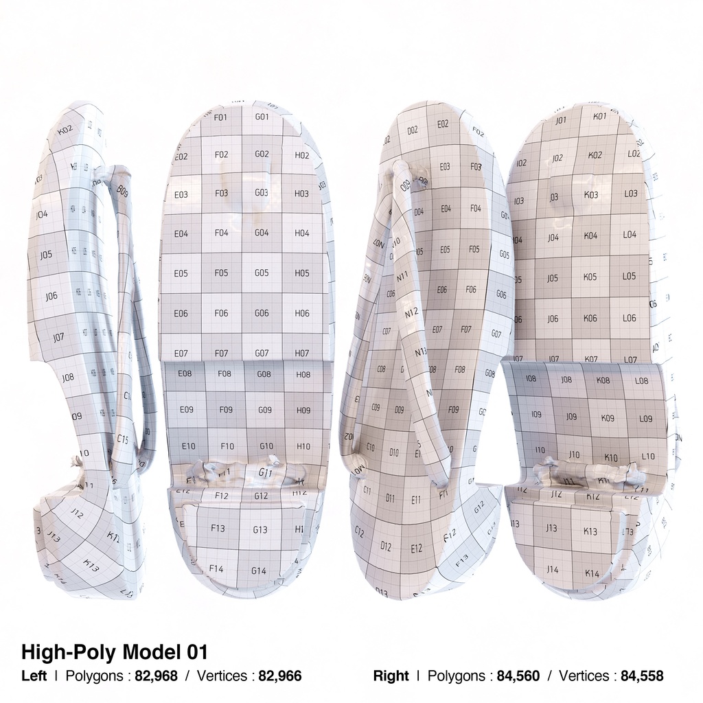 右近下駄セット(女性用) 【3Dモデル】