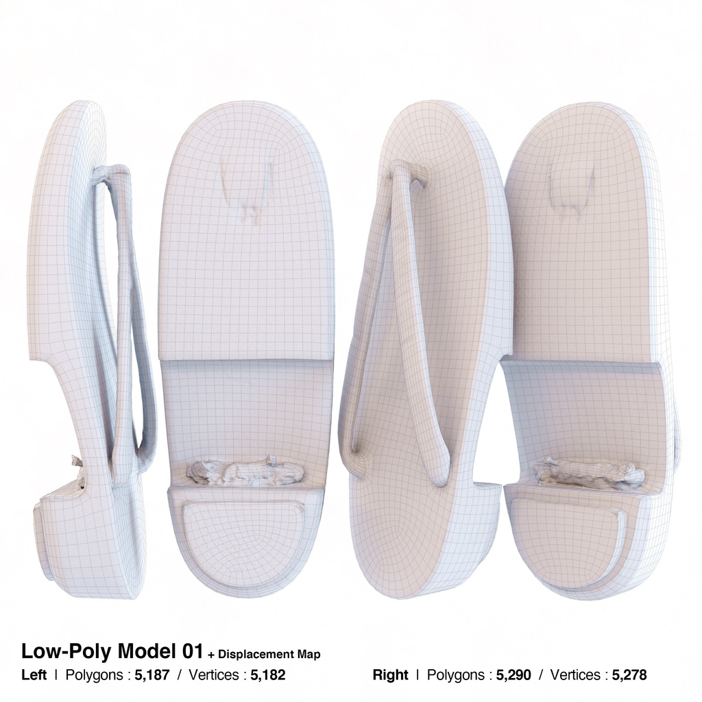 右近下駄セット(女性用) 【3Dモデル】