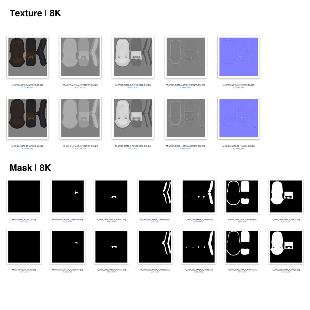 右近下駄セット(男性用) 【3Dモデル】