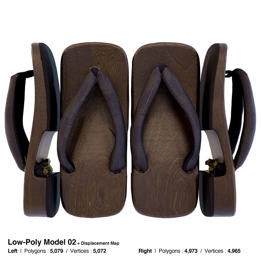 右近下駄セット(男性用) 【3Dモデル】