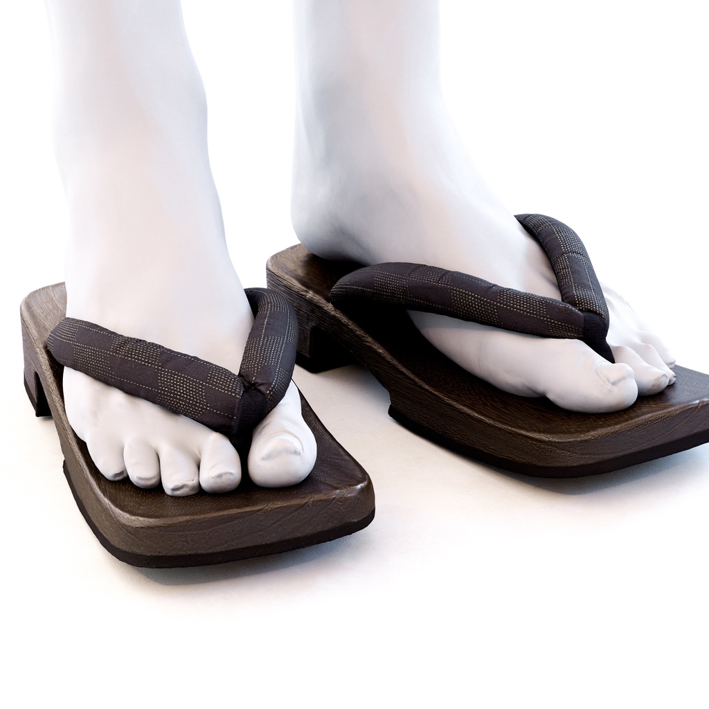 右近下駄セット(男性用) 【3Dモデル】