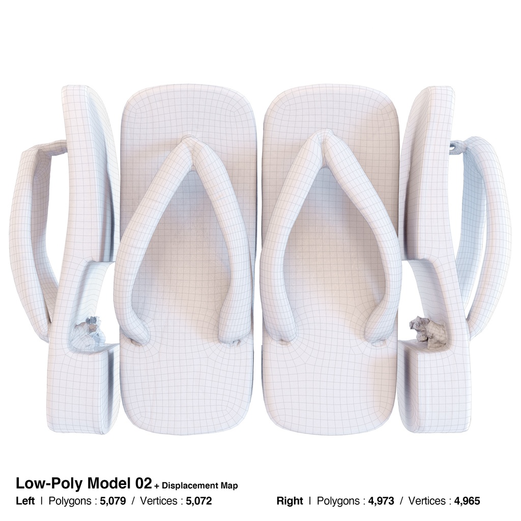 右近下駄セット(男性用) 【3Dモデル】