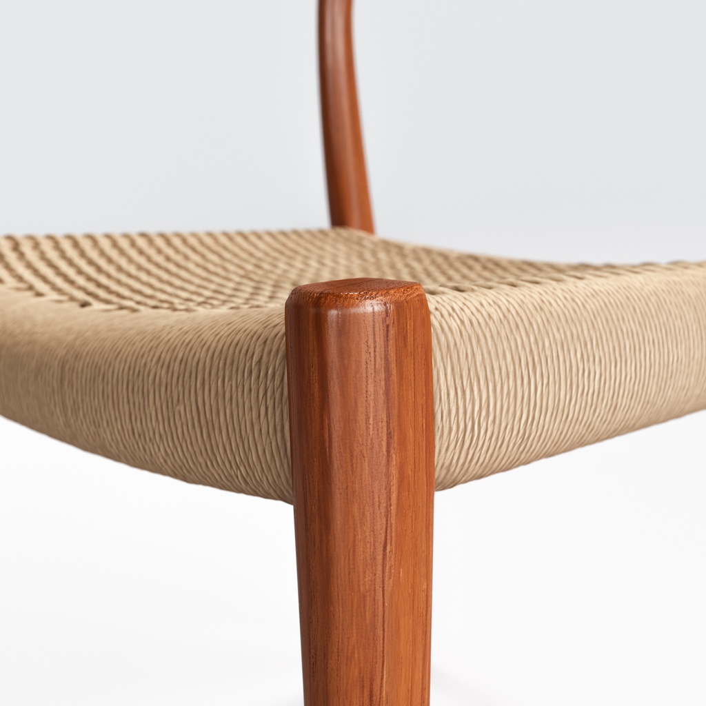 Moller Model 77 ダイニングチェア チーク&ペーパーコード【3Dモデル】