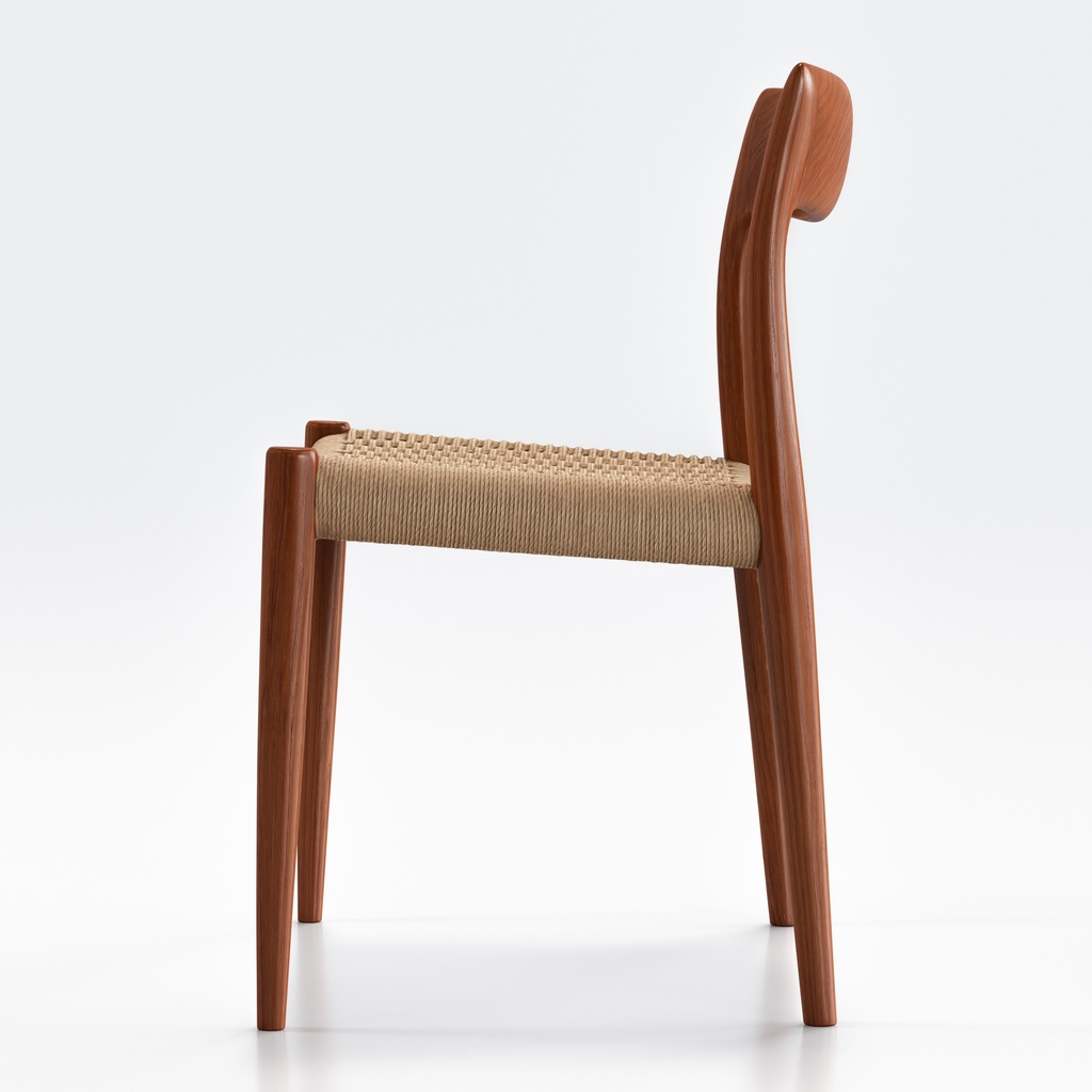 Moller Model 77 ダイニングチェア チーク&ペーパーコード【3Dモデル】