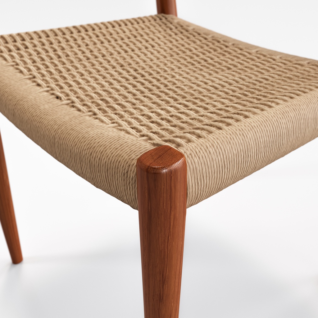 Moller Model 77 ダイニングチェア チーク&ペーパーコード【3Dモデル】