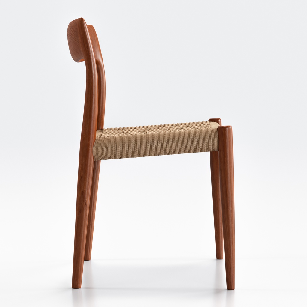 Moller Model 77 ダイニングチェア チーク&ペーパーコード【3Dモデル】