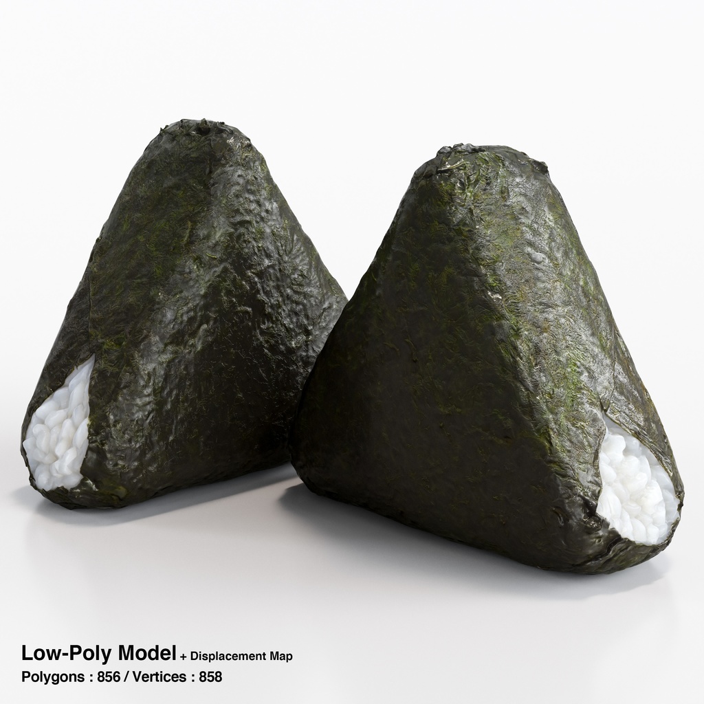 コンビニおにぎり - 梅干し(パッケージ付き)【3Dモデル】