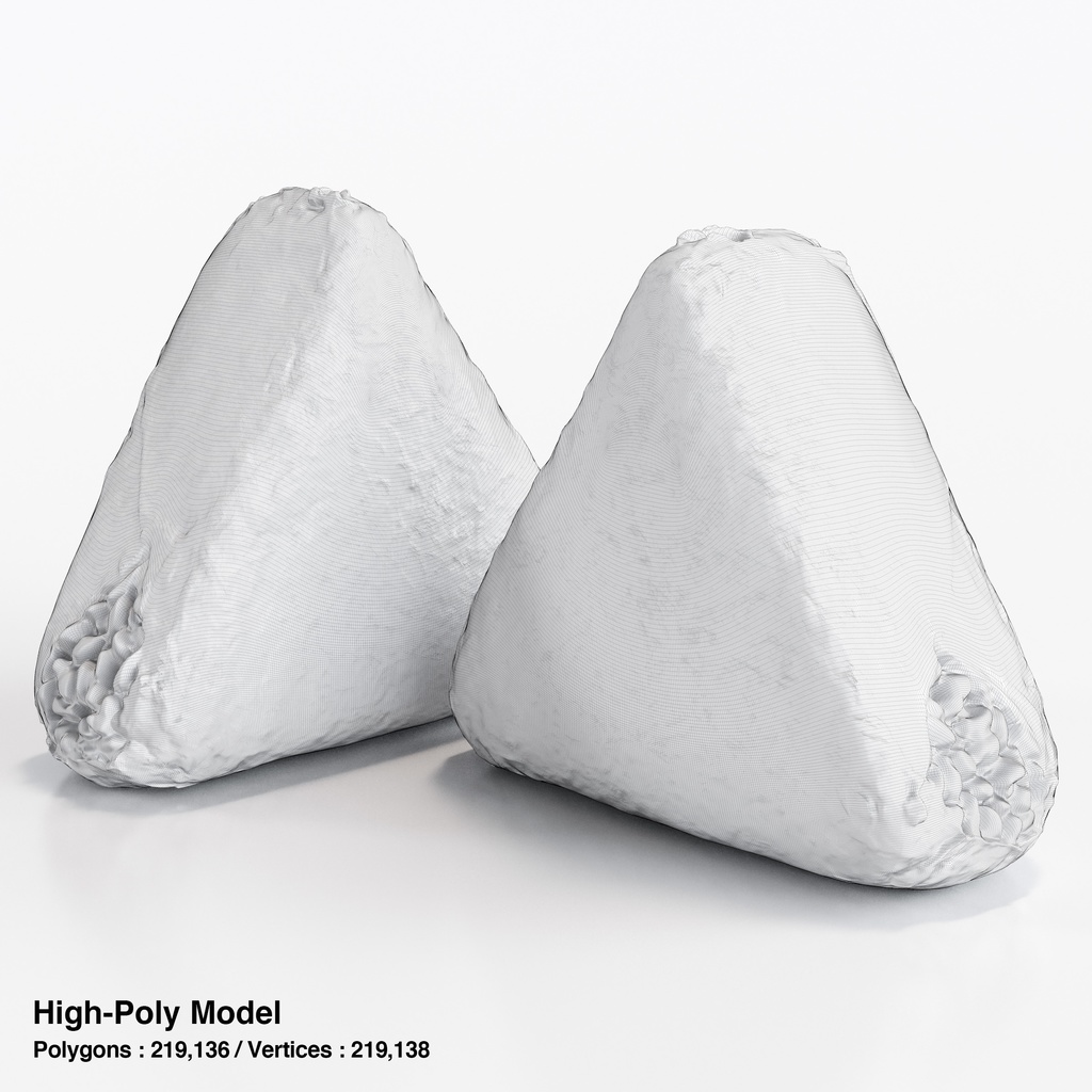 コンビニおにぎり - 焼鮭(パッケージ付き)【3Dモデル】