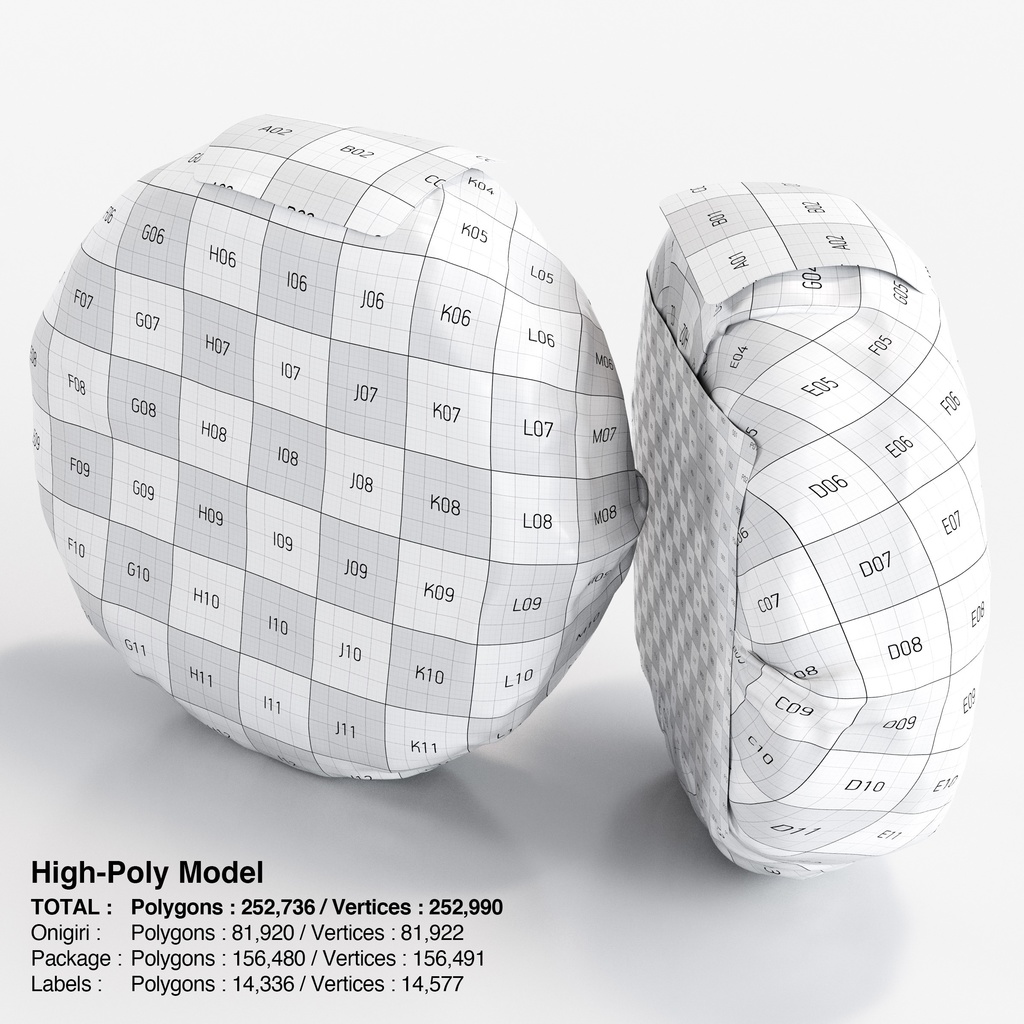 コンビニおにぎり - 赤飯(パッケージ付き)【3Dモデル】