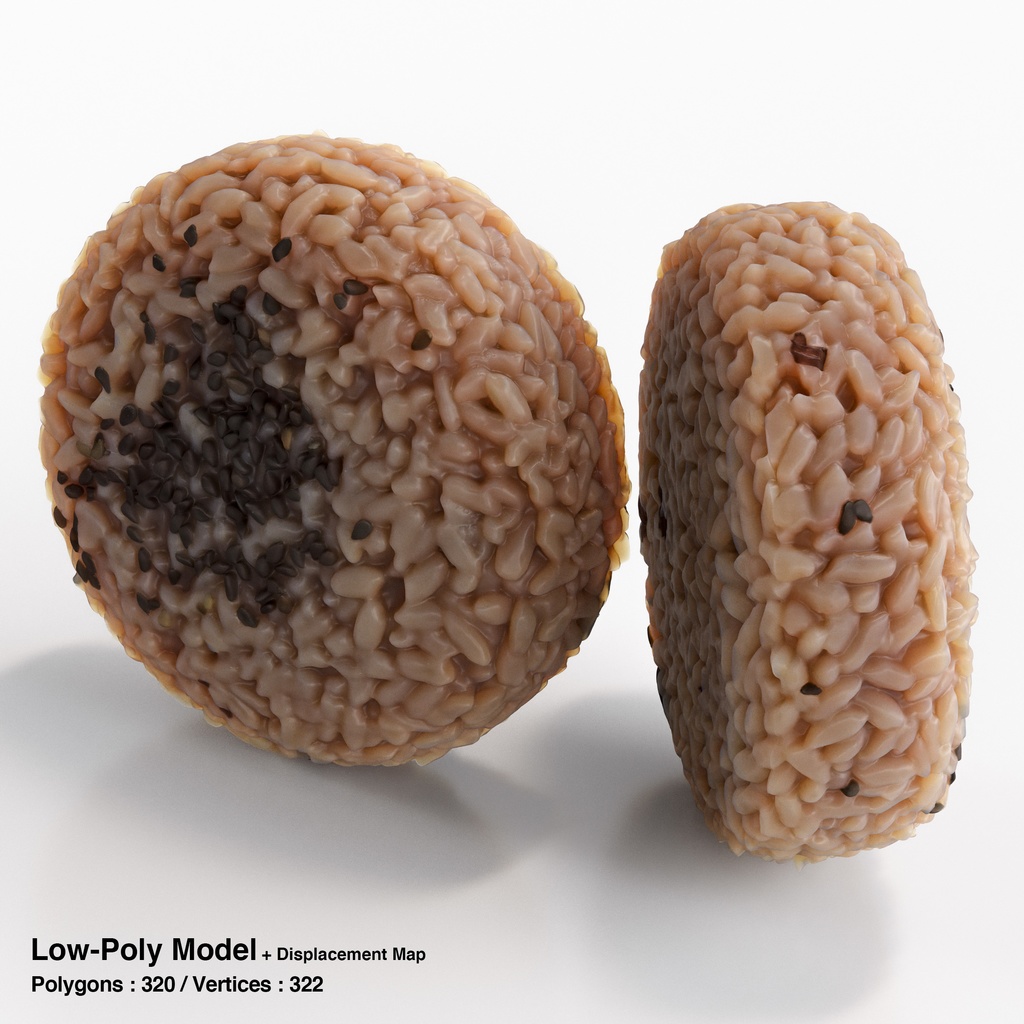 コンビニおにぎり - 赤飯(パッケージ付き)【3Dモデル】