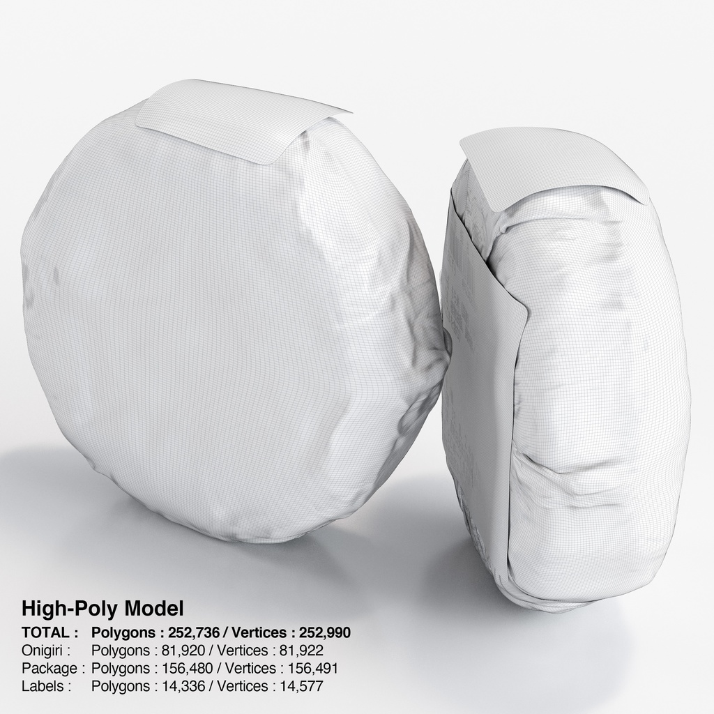 コンビニおにぎり - 赤飯(パッケージ付き)【3Dモデル】