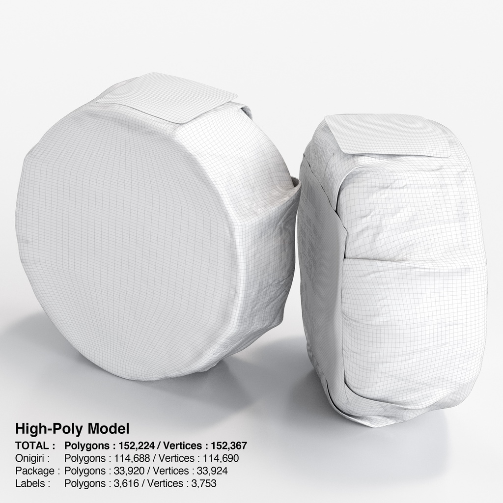 コンビニおにぎり - ソーセージ(パッケージ付き)【3Dモデル】