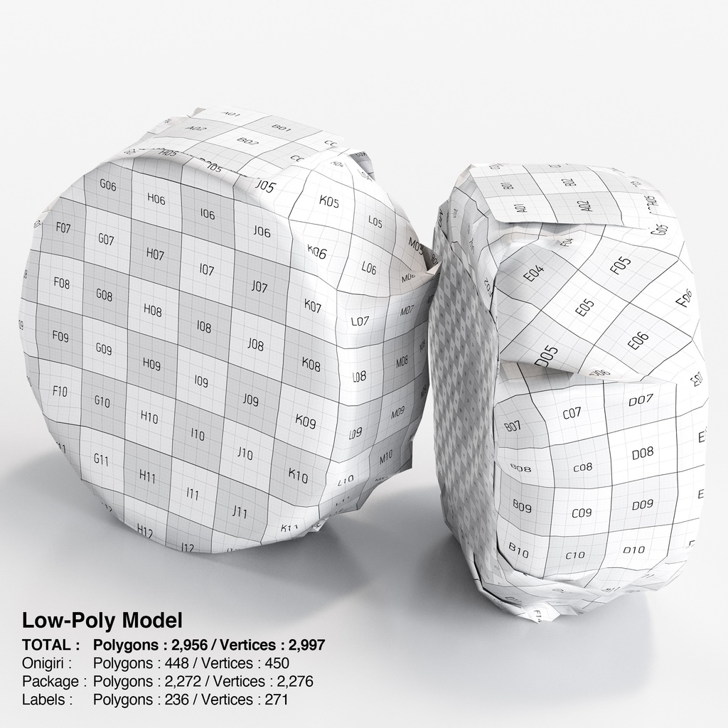 コンビニおにぎり - ソーセージ(パッケージ付き)【3Dモデル】