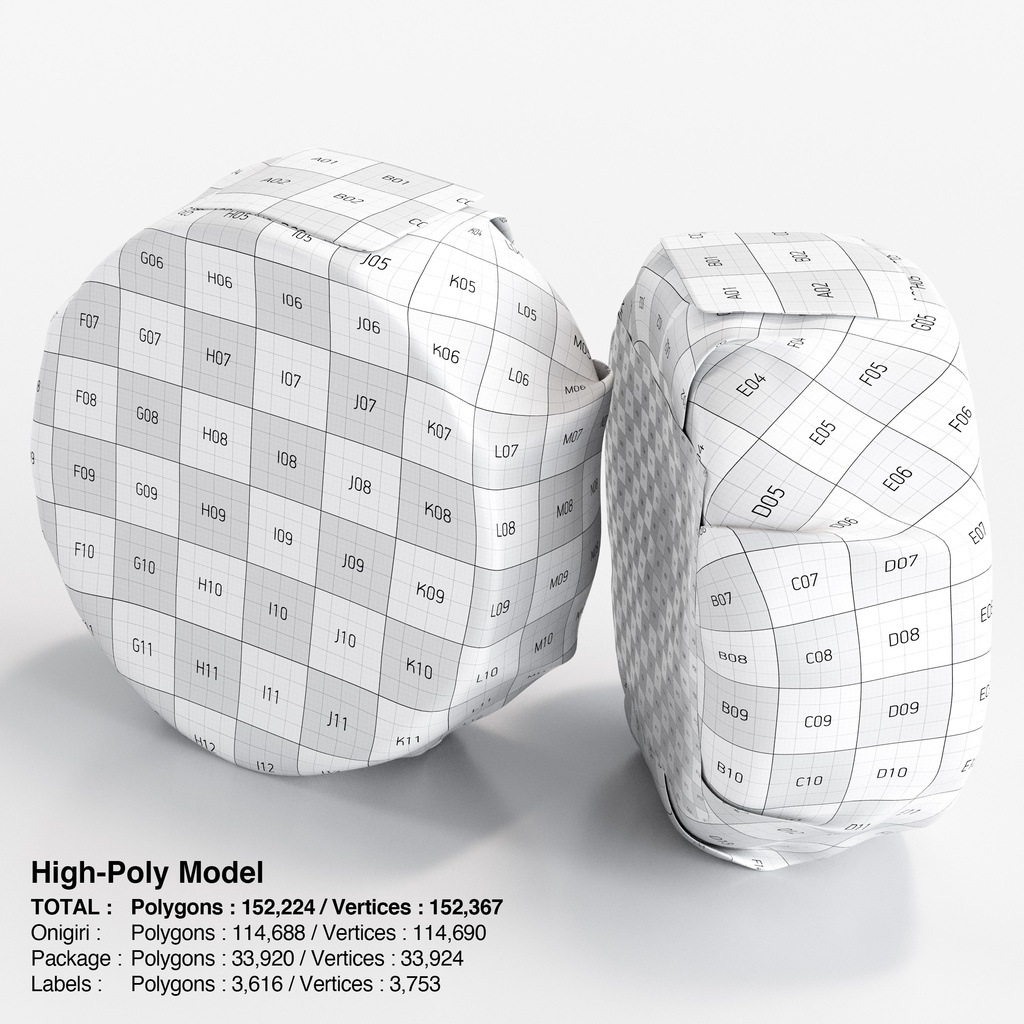 コンビニおにぎり - ソーセージ(パッケージ付き)【3Dモデル】