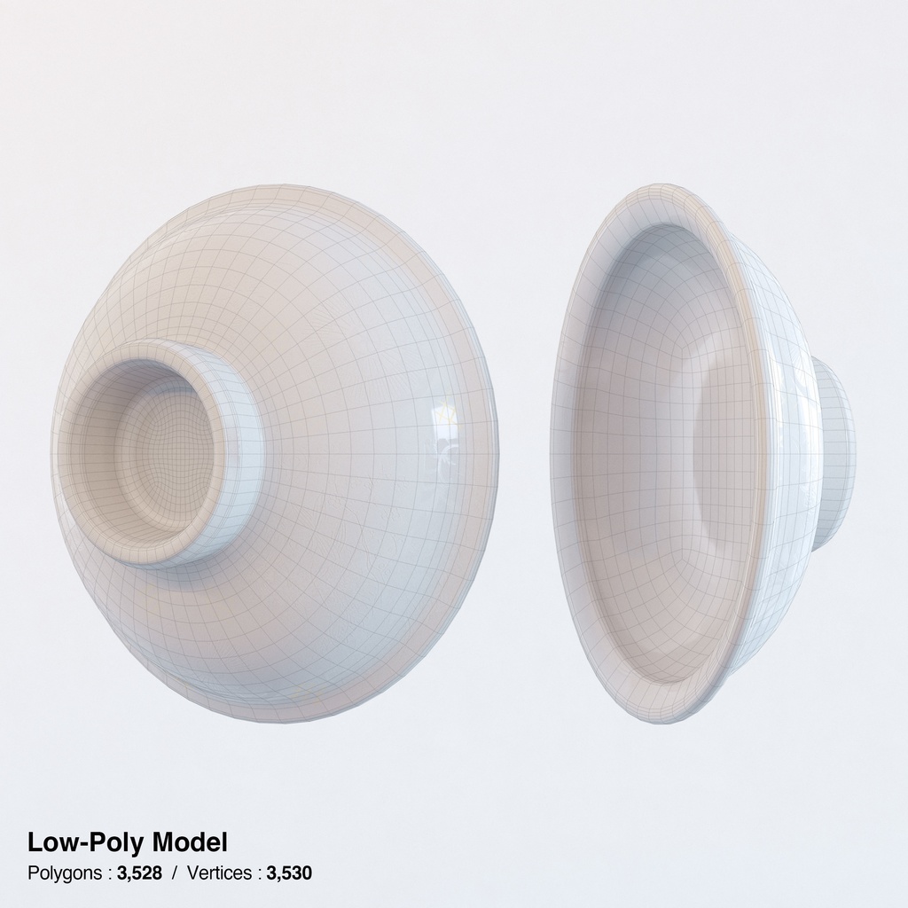 カツ丼 - 蓋付きどんぶりセット【3Dモデル】