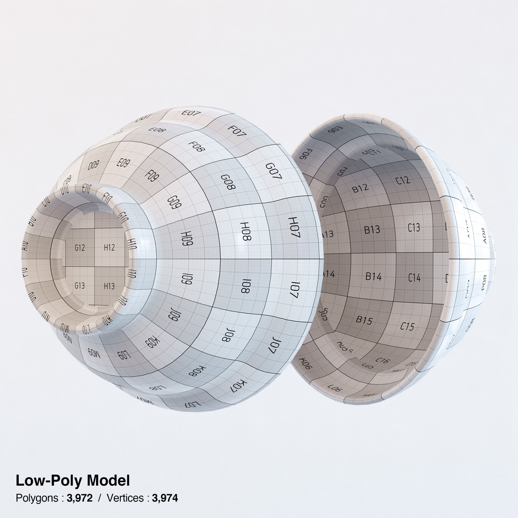 カツ丼 - 蓋付きどんぶりセット【3Dモデル】