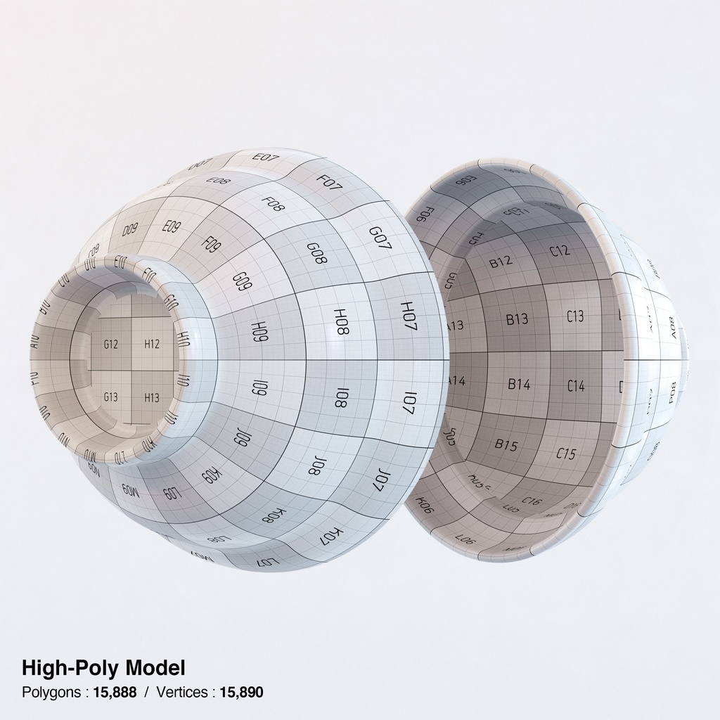 カツ丼 - 蓋付きどんぶりセット【3Dモデル】