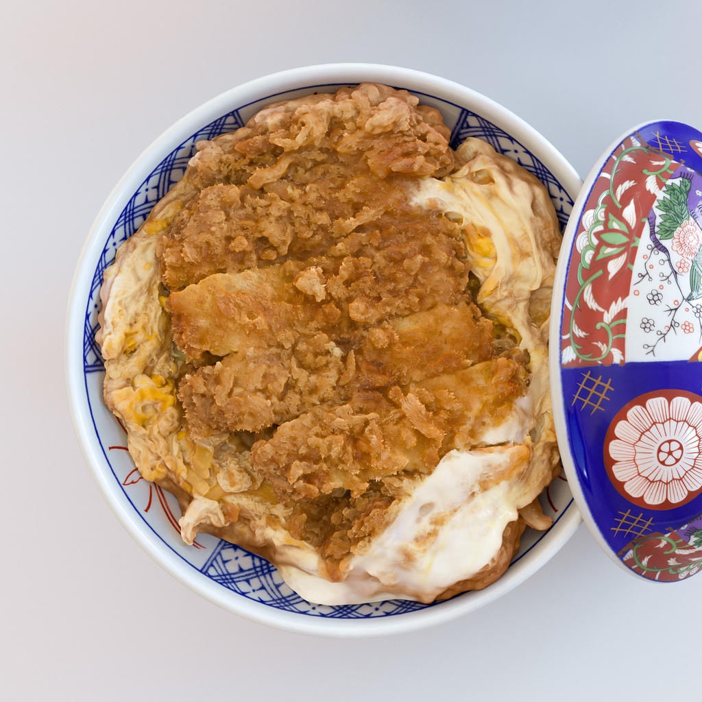 カツ丼 - 蓋付きどんぶりセット【3Dモデル】