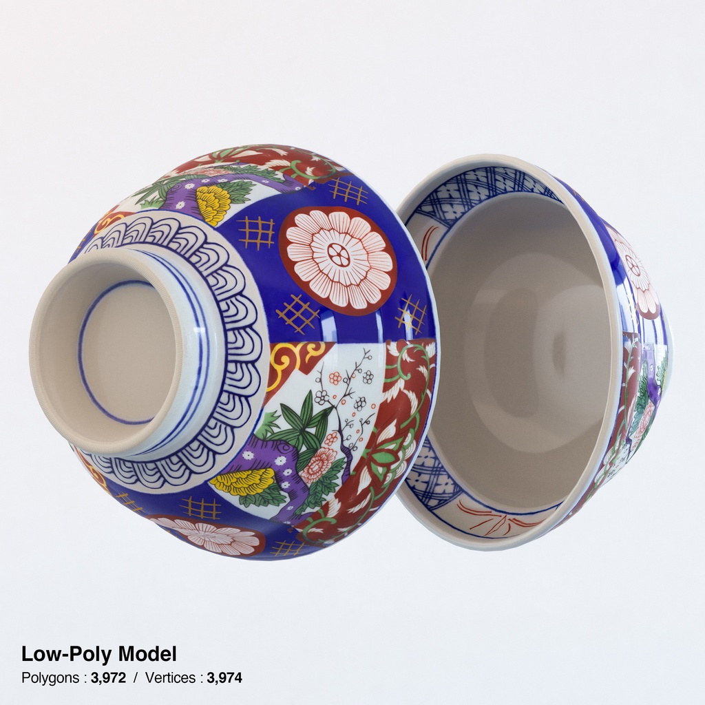 牛丼 - 蓋付きどんぶりセット【3Dモデル】