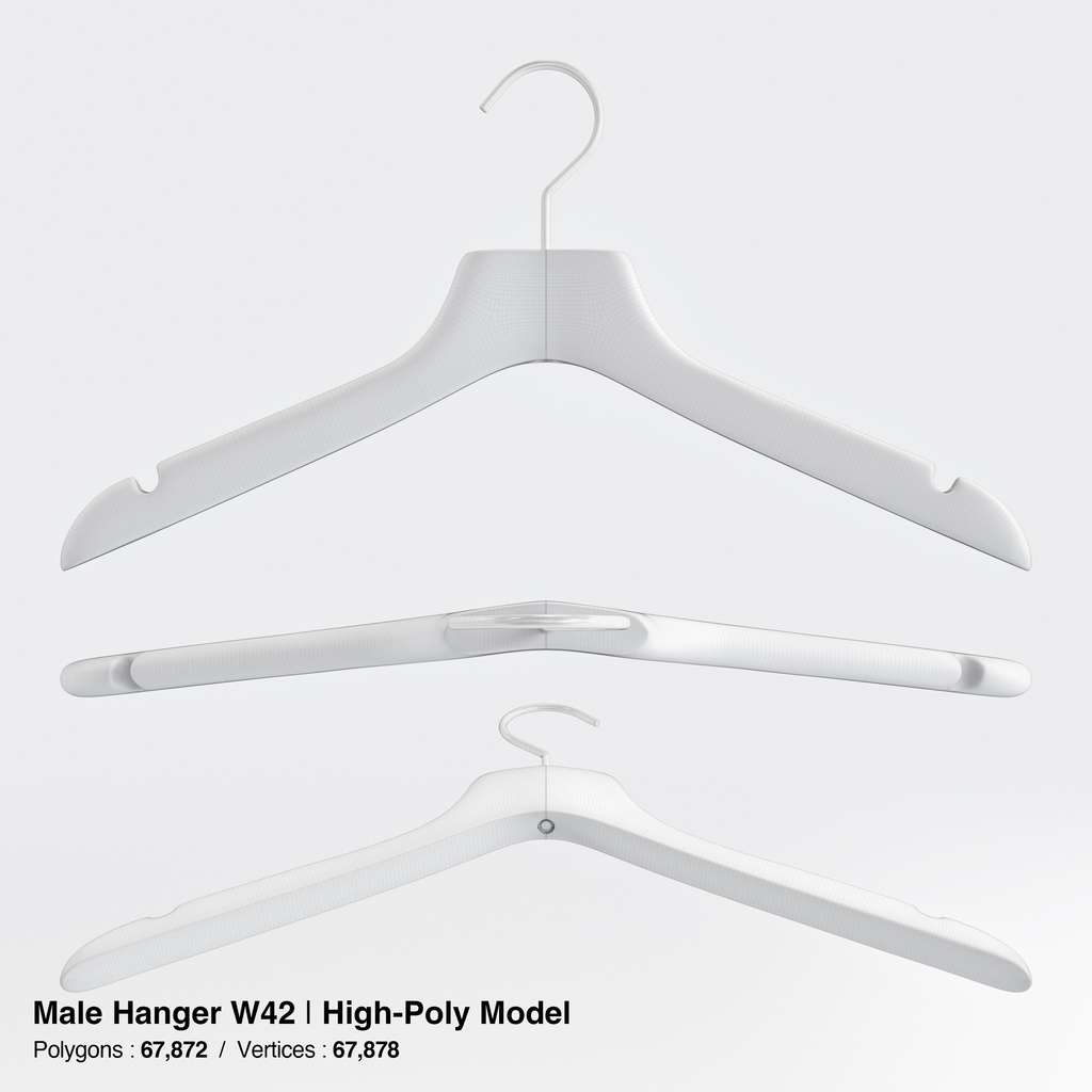 木製ハンガーコレクション【3Dモデル】