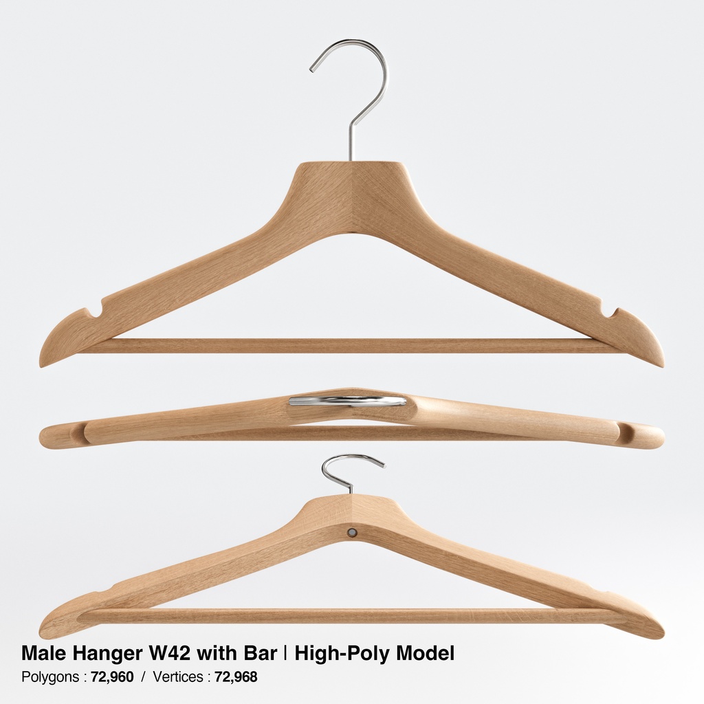 木製ハンガーコレクション【3Dモデル】