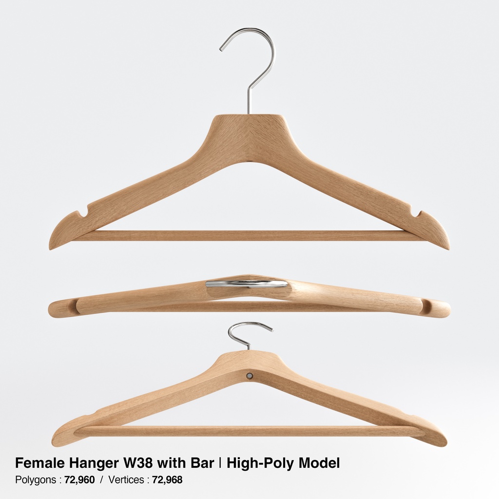 木製ハンガーコレクション【3Dモデル】