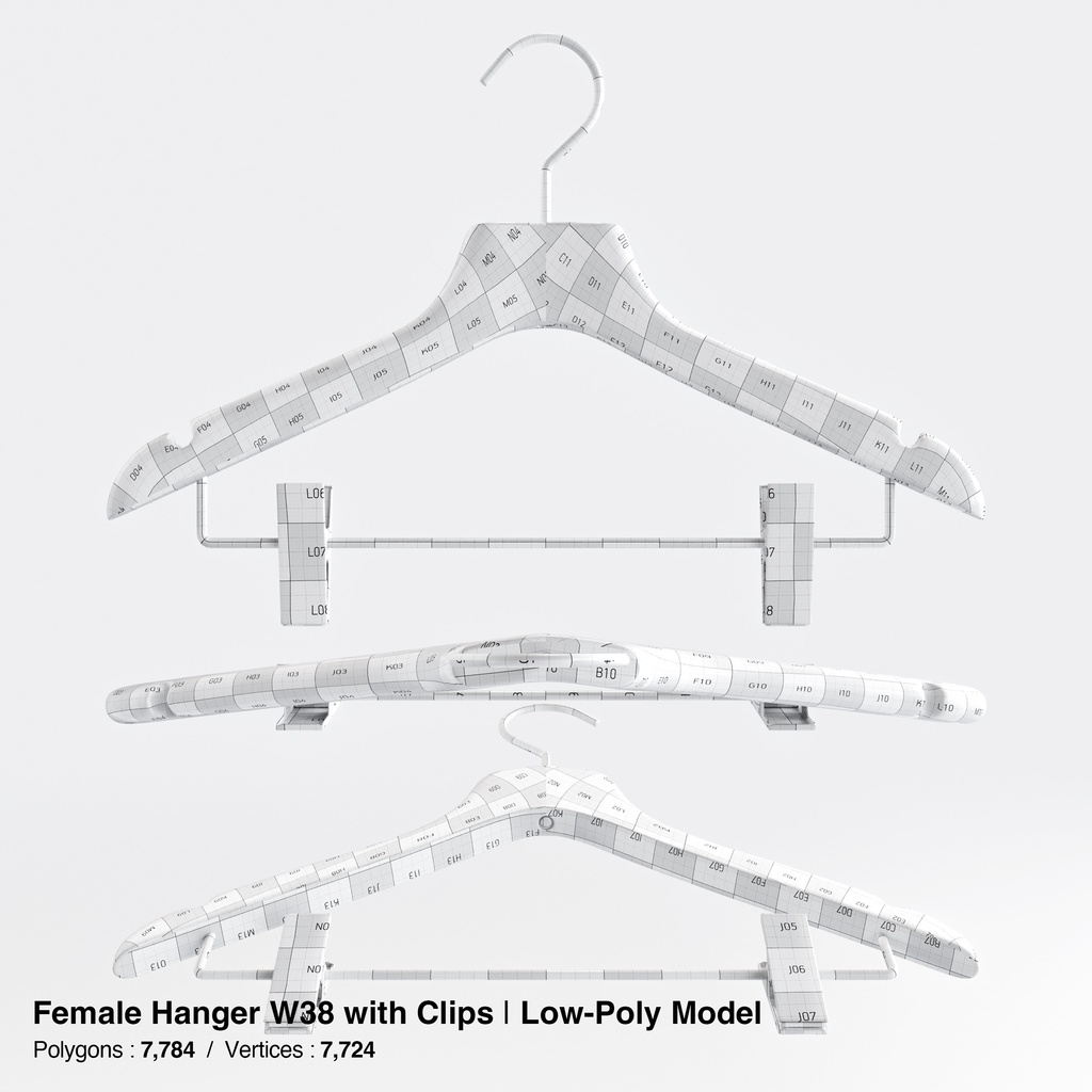 木製ハンガーコレクション【3Dモデル】