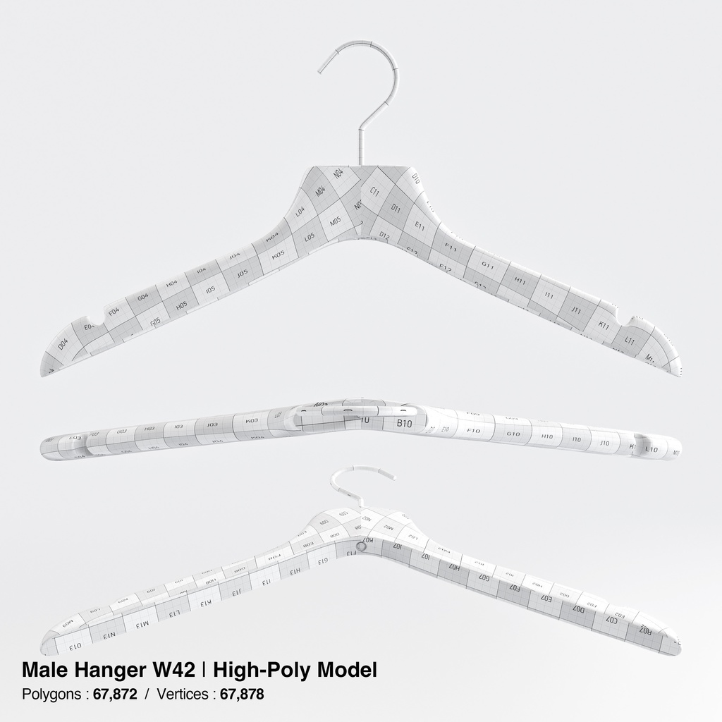 木製ハンガーコレクション【3Dモデル】