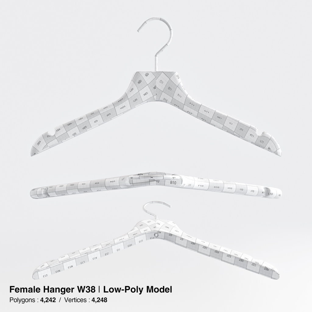 木製ハンガーコレクション【3Dモデル】