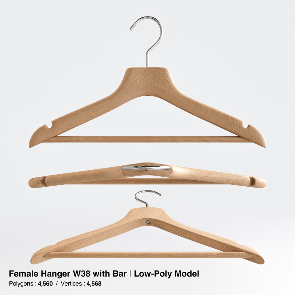 木製ハンガーコレクション【3Dモデル】