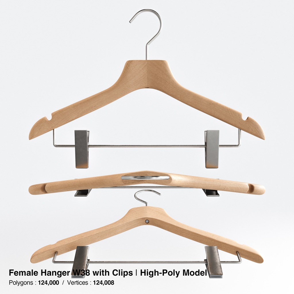 木製ハンガーコレクション【3Dモデル】