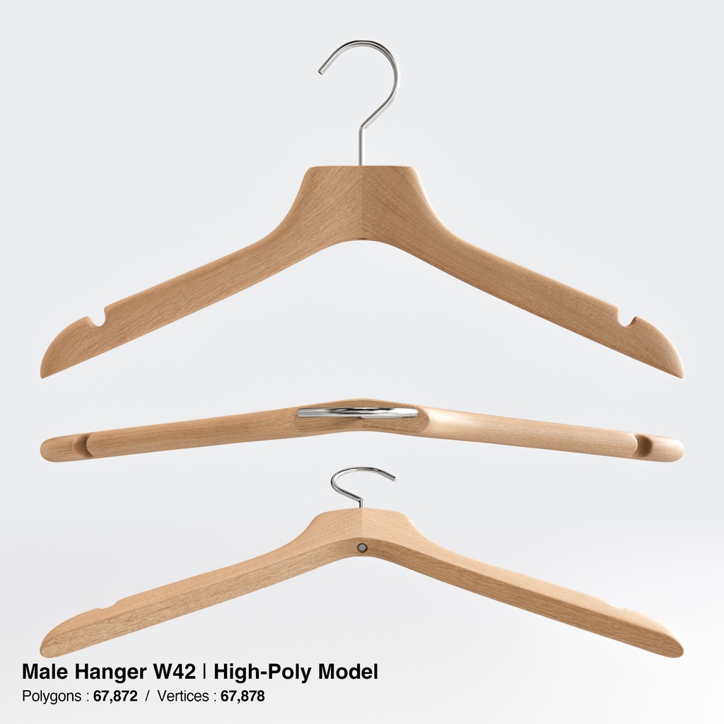 木製ハンガーコレクション【3Dモデル】