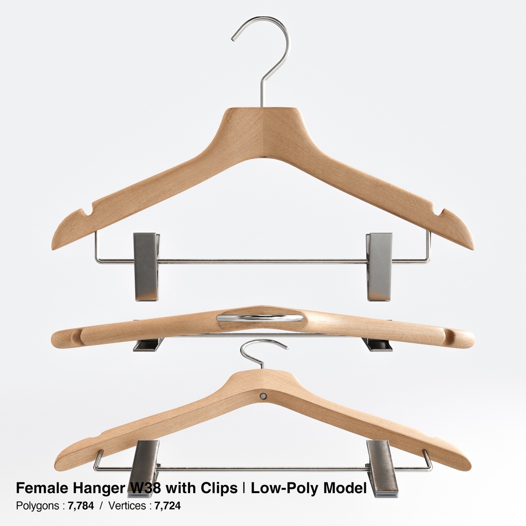 木製ハンガーコレクション【3Dモデル】