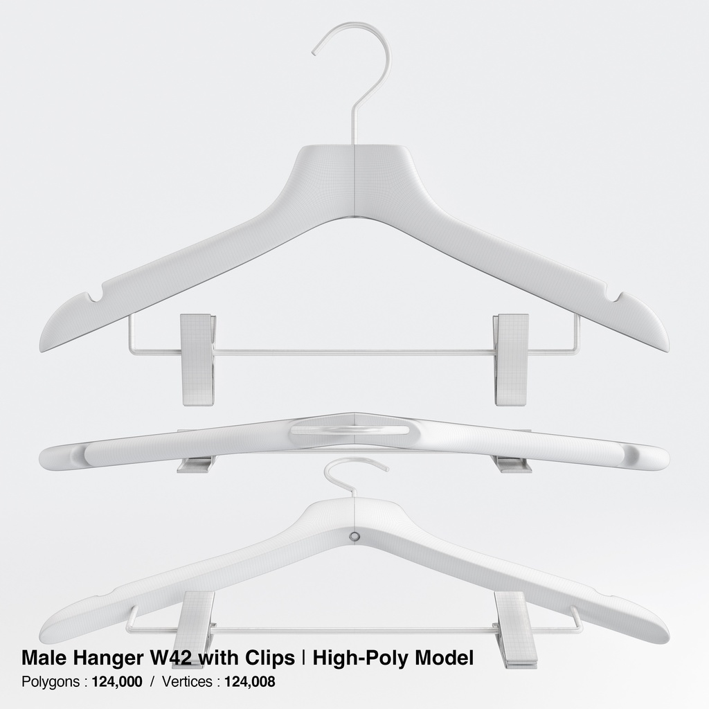木製ハンガーコレクション【3Dモデル】