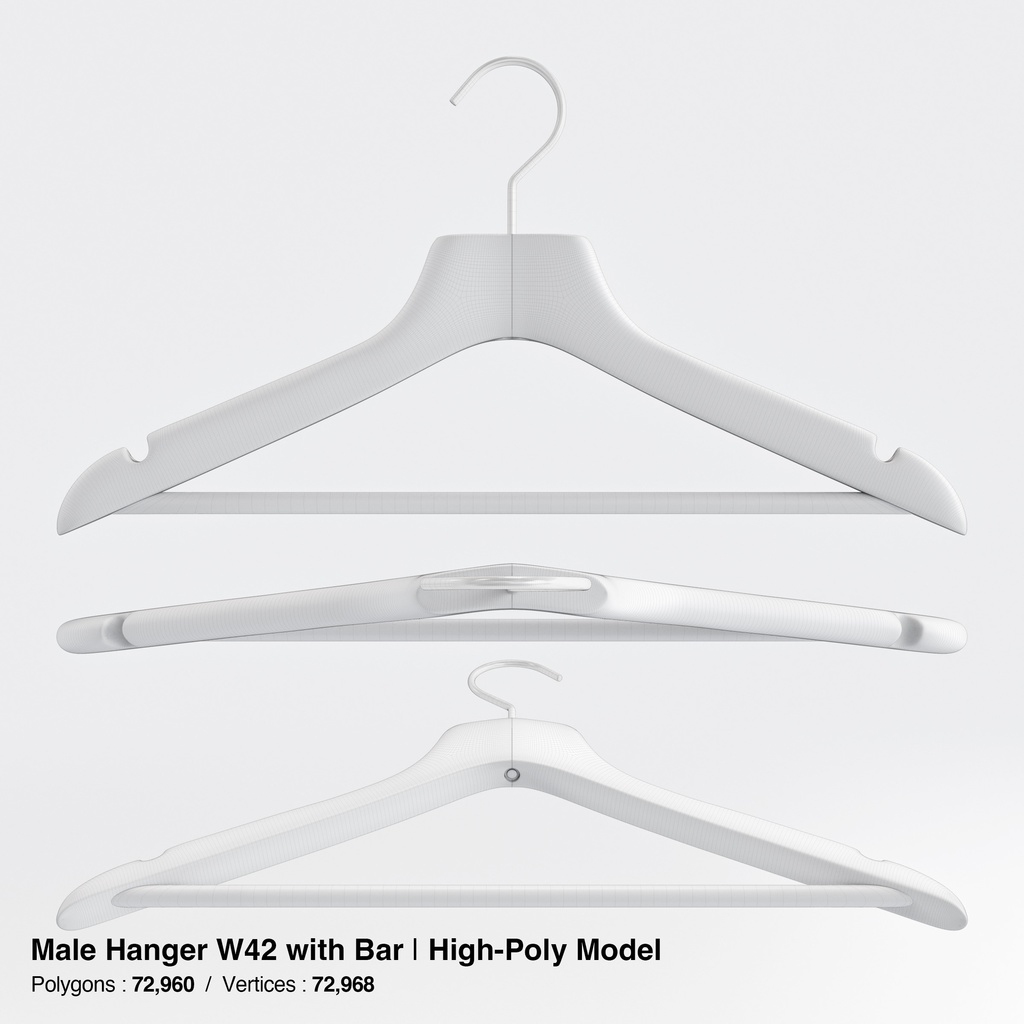 木製ハンガーコレクション【3Dモデル】