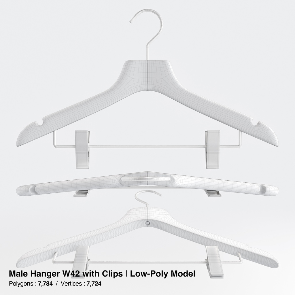 木製ハンガーコレクション【3Dモデル】