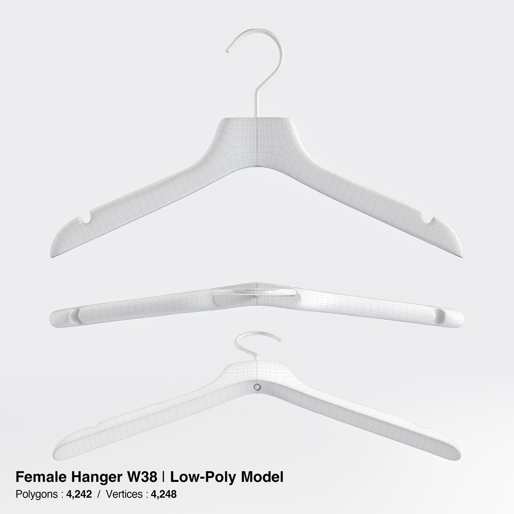 木製ハンガーコレクション【3Dモデル】
