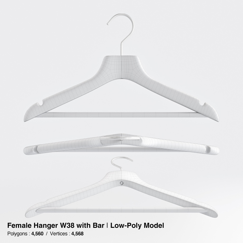 木製ハンガーコレクション【3Dモデル】