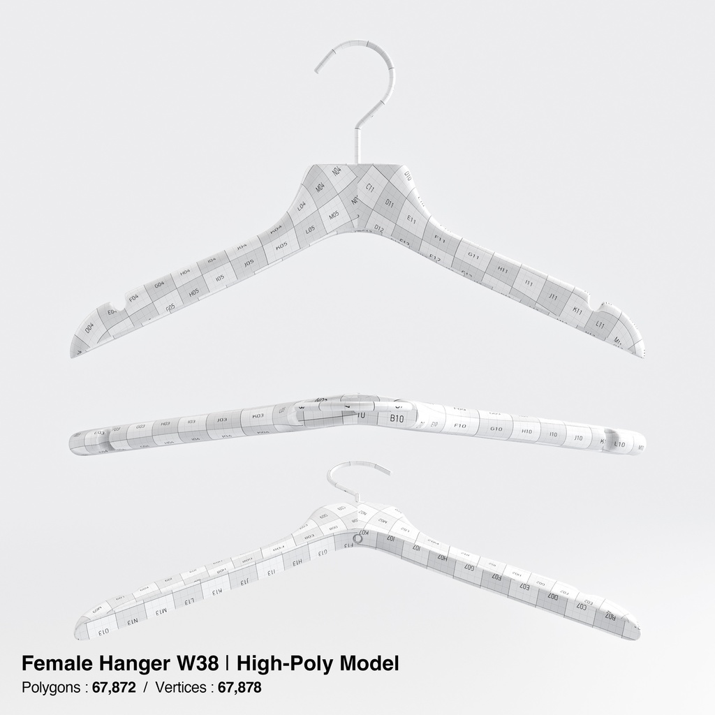 木製ハンガーコレクション【3Dモデル】