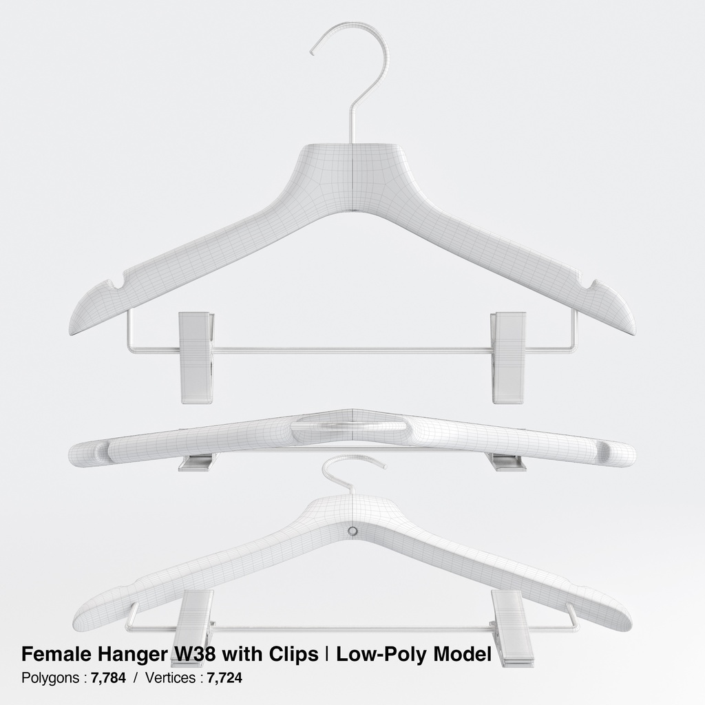 木製ハンガーコレクション【3Dモデル】