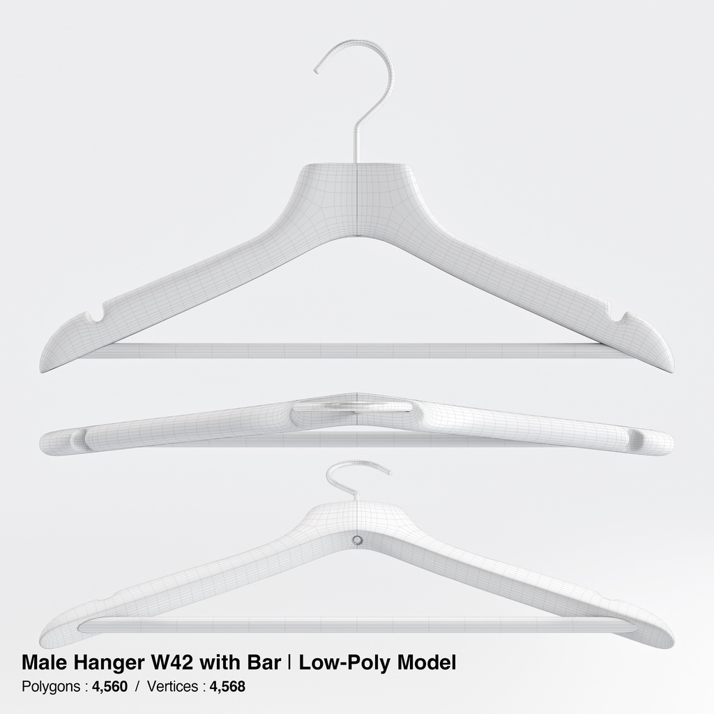 木製ハンガーコレクション【3Dモデル】