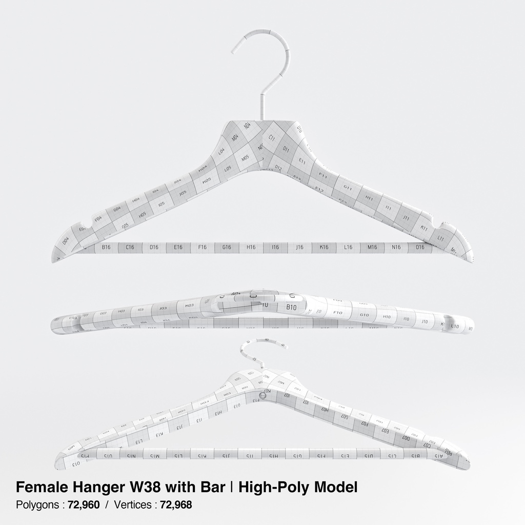 木製ハンガーコレクション【3Dモデル】