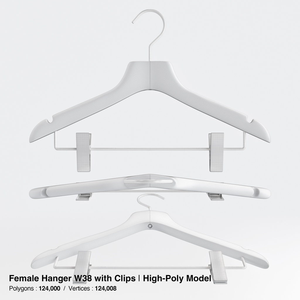 木製ハンガーコレクション【3Dモデル】