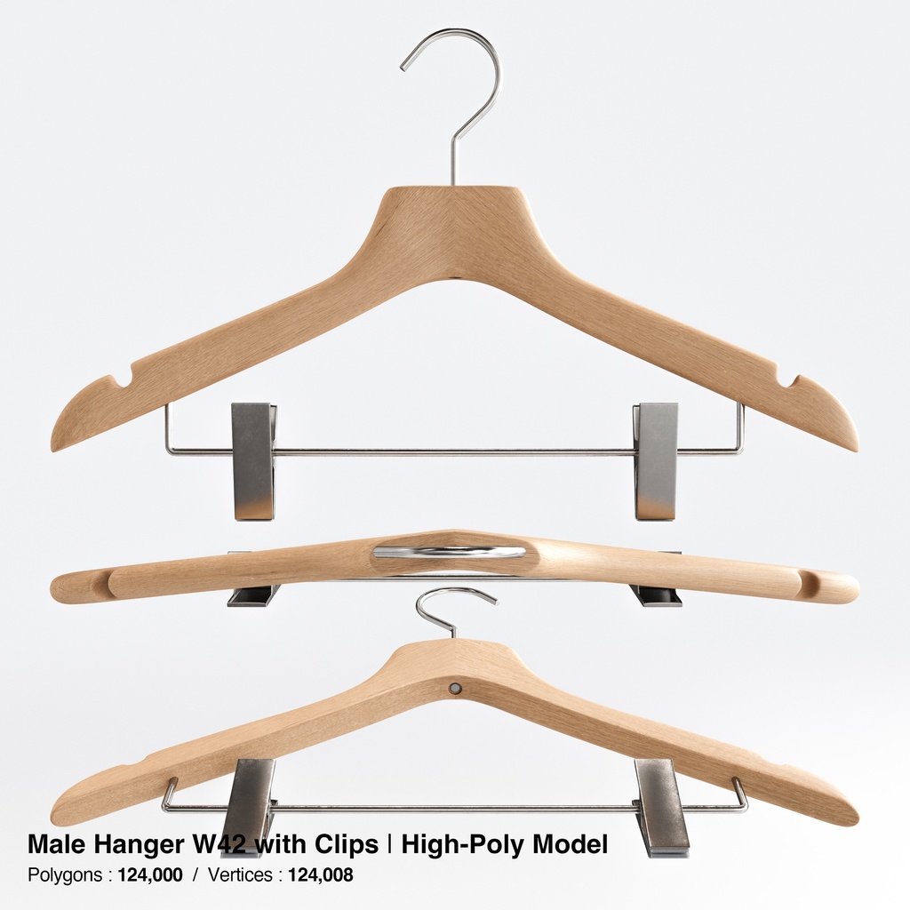 木製ハンガーコレクション【3Dモデル】
